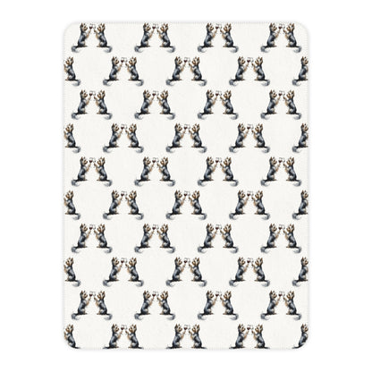 Happy Hour Yorkshire Terrier Sherpa Blanket