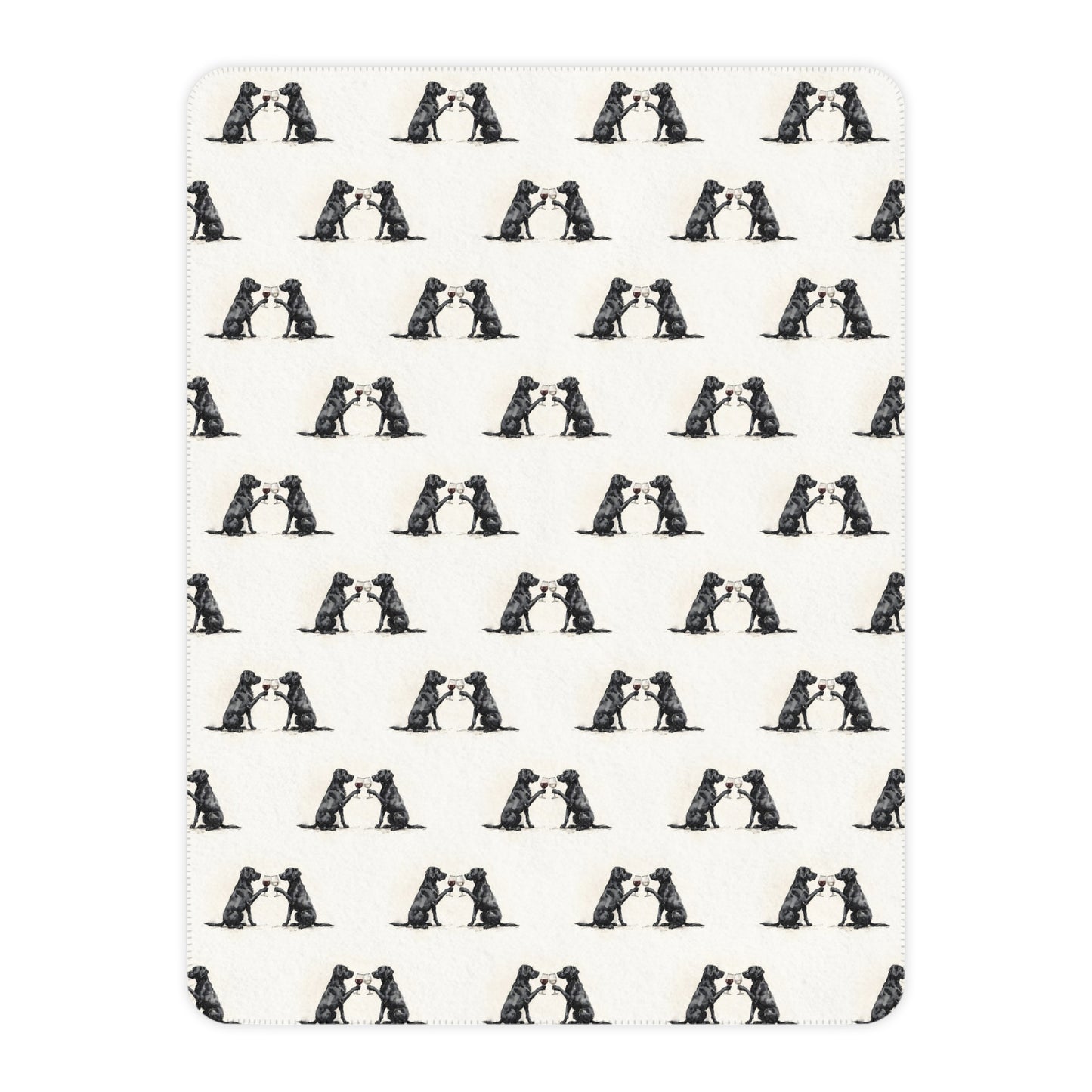 Happy Hour Black Labrador Retriever Sherpa Blanket