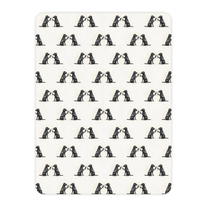 Happy Hour Black Labrador Retriever Sherpa Blanket