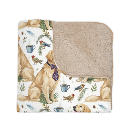 Dapper Golden Retriever Sherpa Blanket