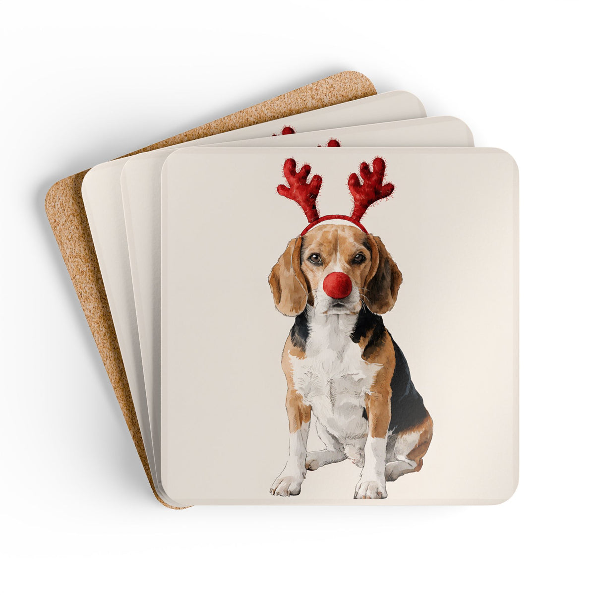 Reindog Beagle Coaster Set