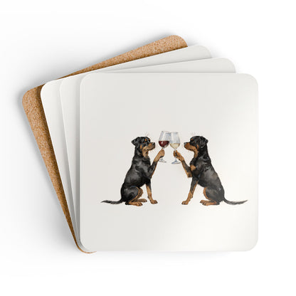 Happy Hour Rottweiler Coaster Set