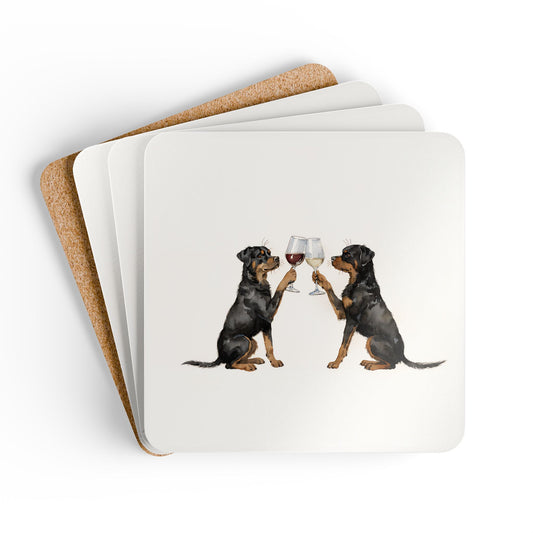 Happy Hour Rottweiler Coaster Set
