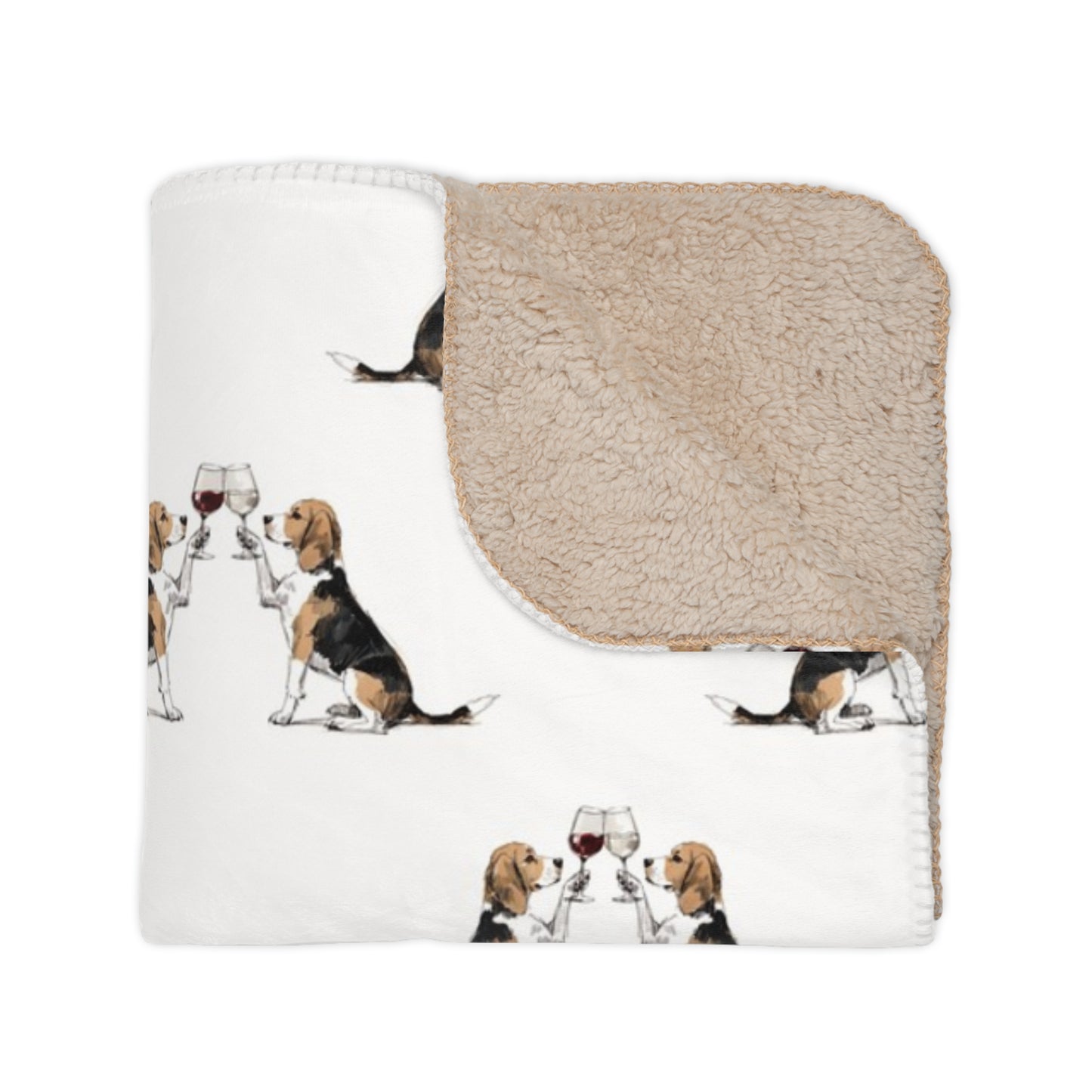 Happy Hour Beagle Sherpa Blanket