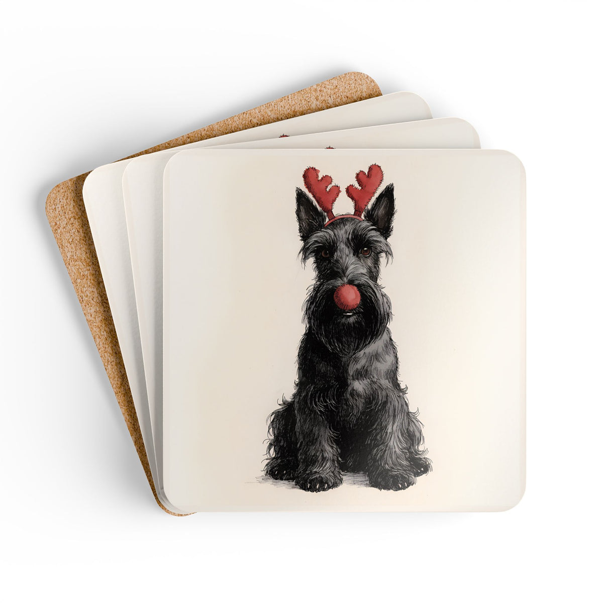 Reindog Scottish Terrier Coaster Set