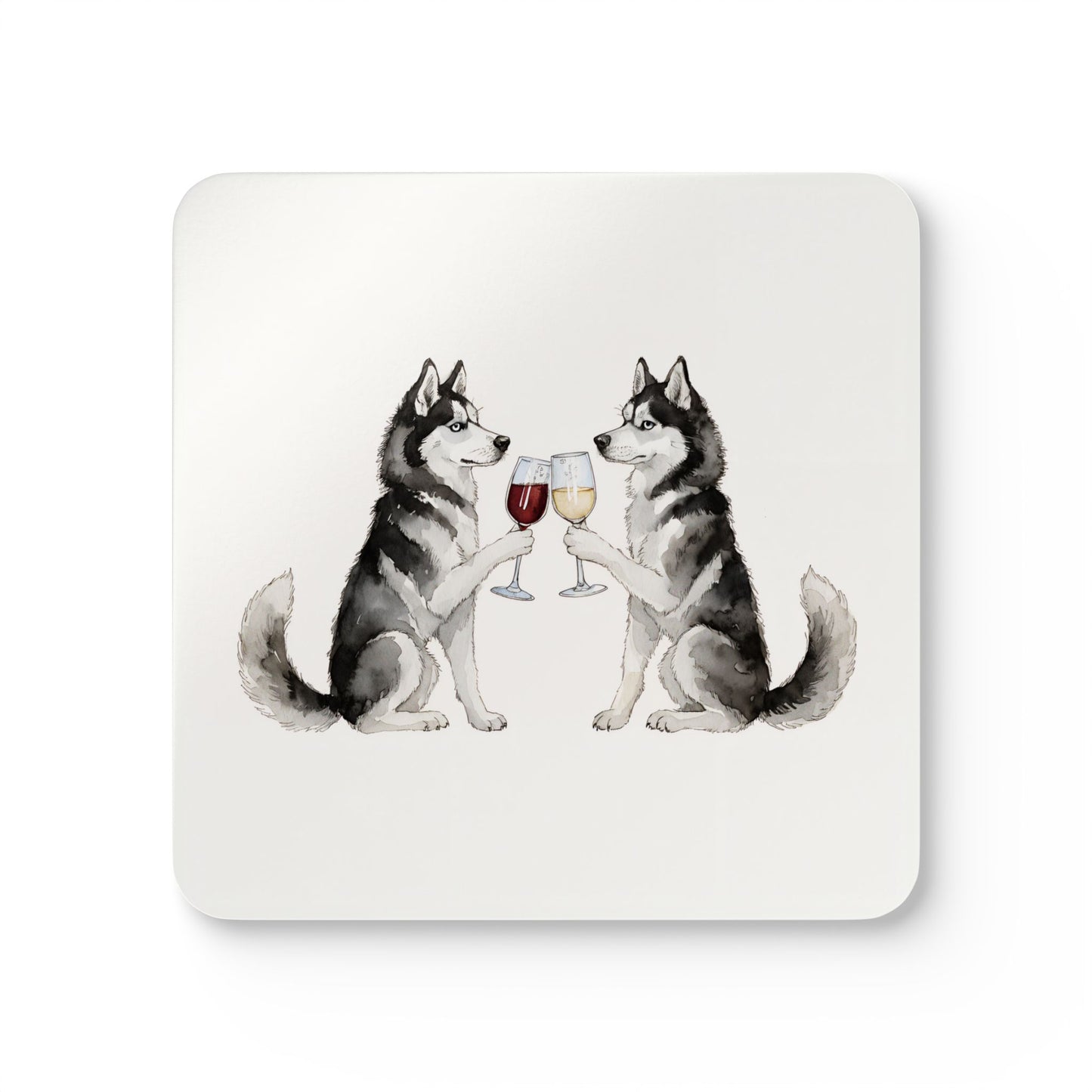Happy Hour Siberian Husky Coaster Set
