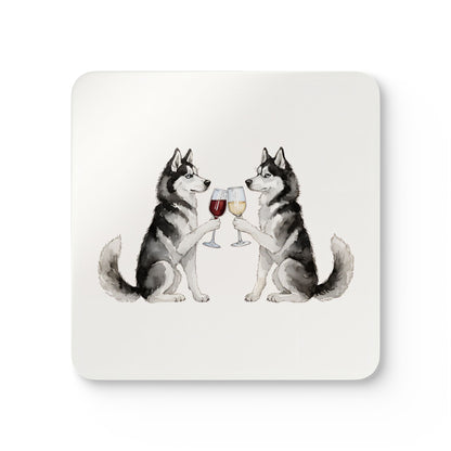 Happy Hour Siberian Husky Coaster Set