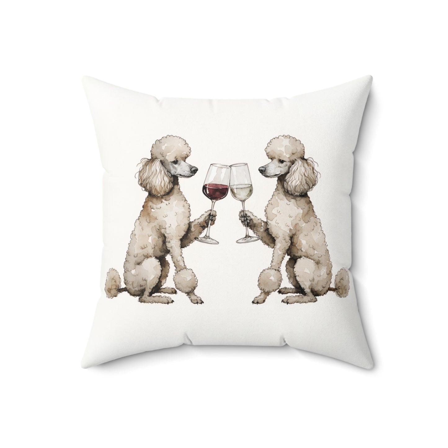 Happy Hour Poodle Throw Pillow