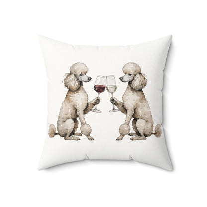 Happy Hour Poodle Throw Pillow