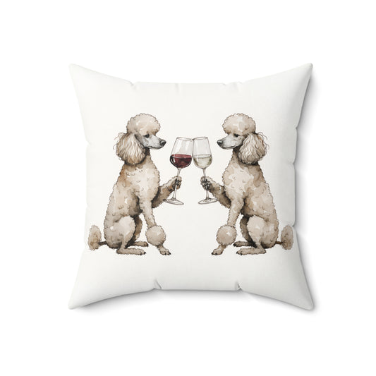 Happy Hour Poodle Throw Pillow