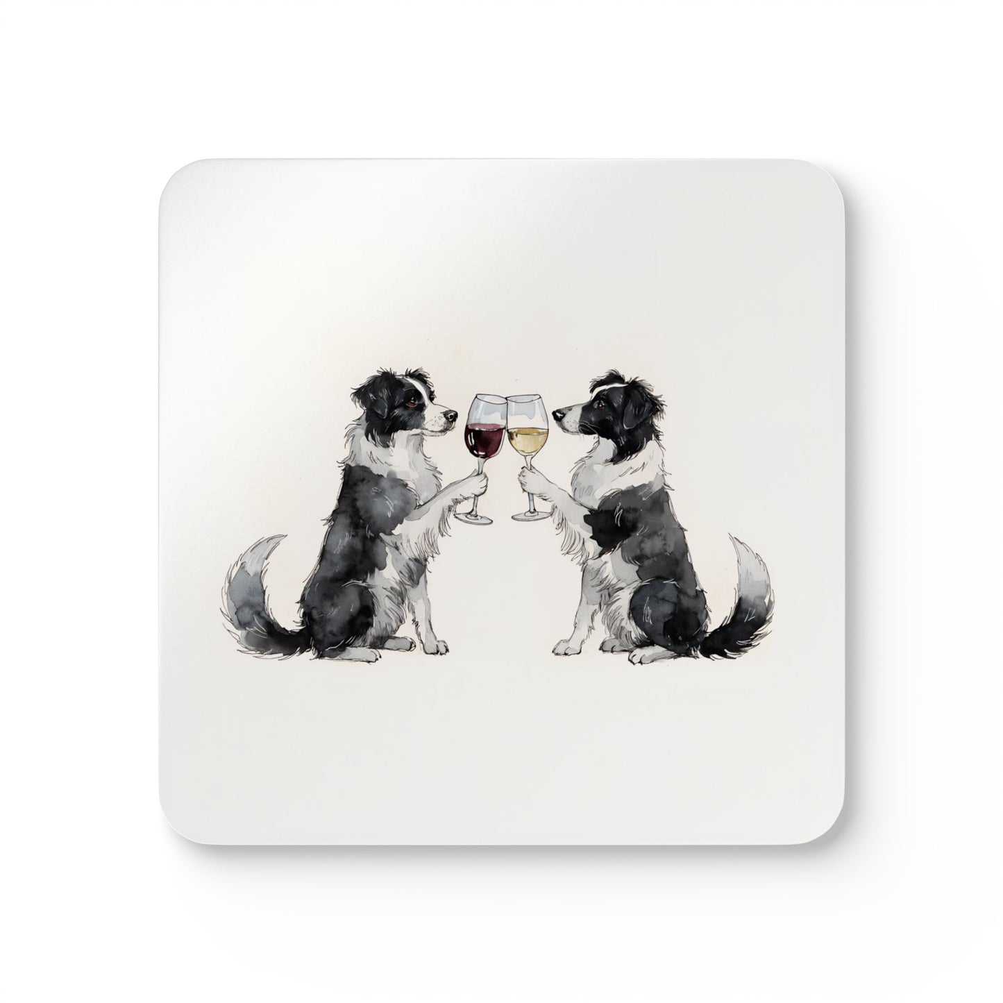 Happy Hour Border Collie Coaster Set