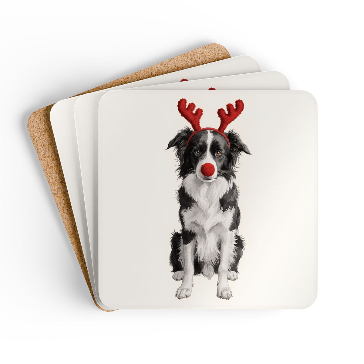 Reindog Border Collie Coaster Set