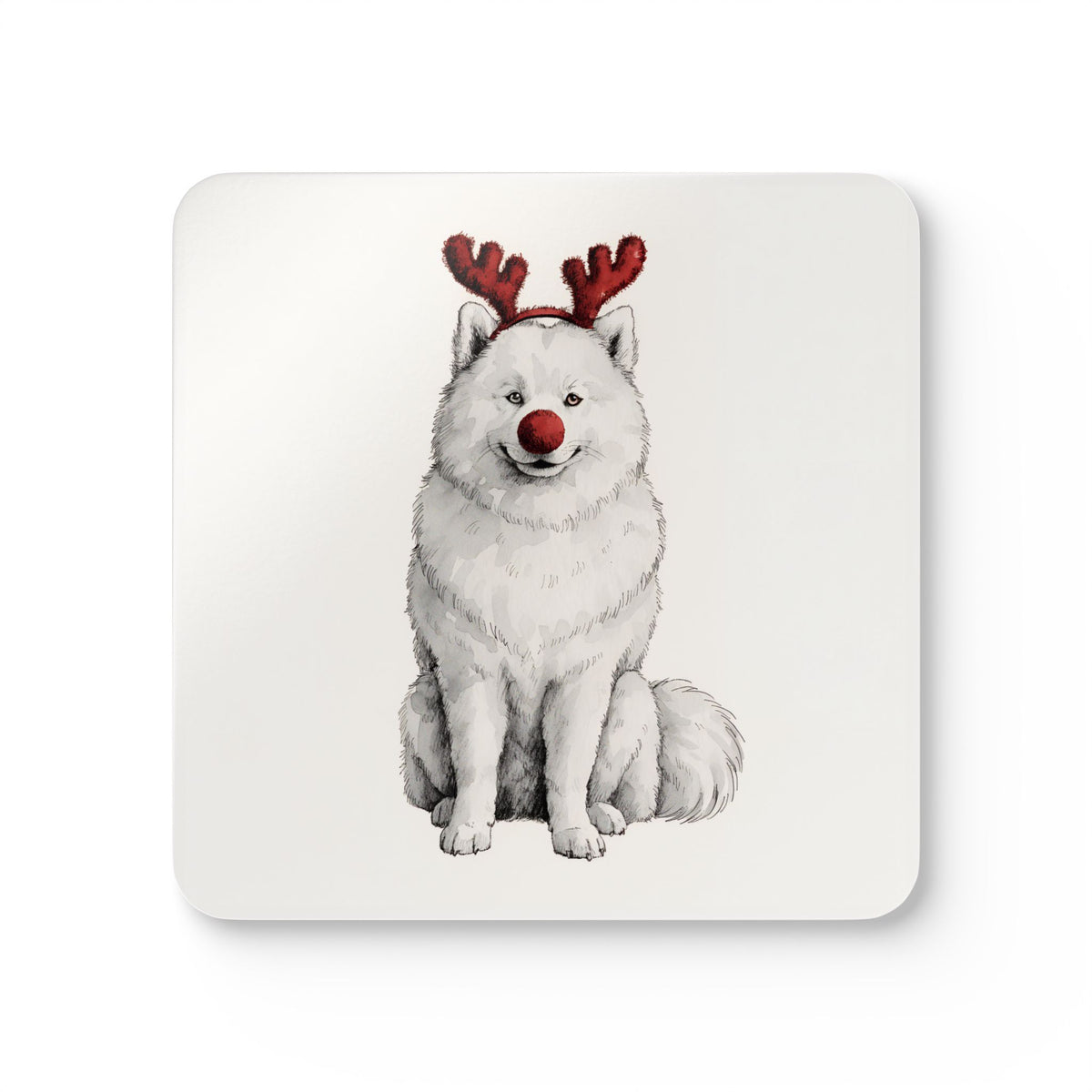 Reindog Samoyed Coaster Set