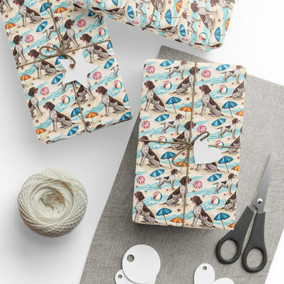 German Shorthaired Pointer Beach Wrapping Paper