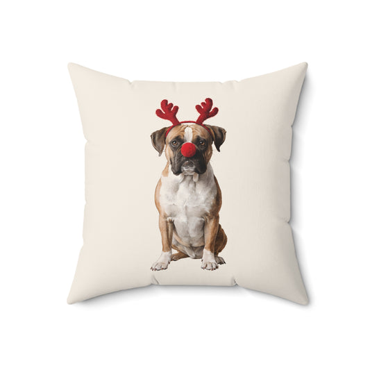 Reindog Boxer Throw Pillow