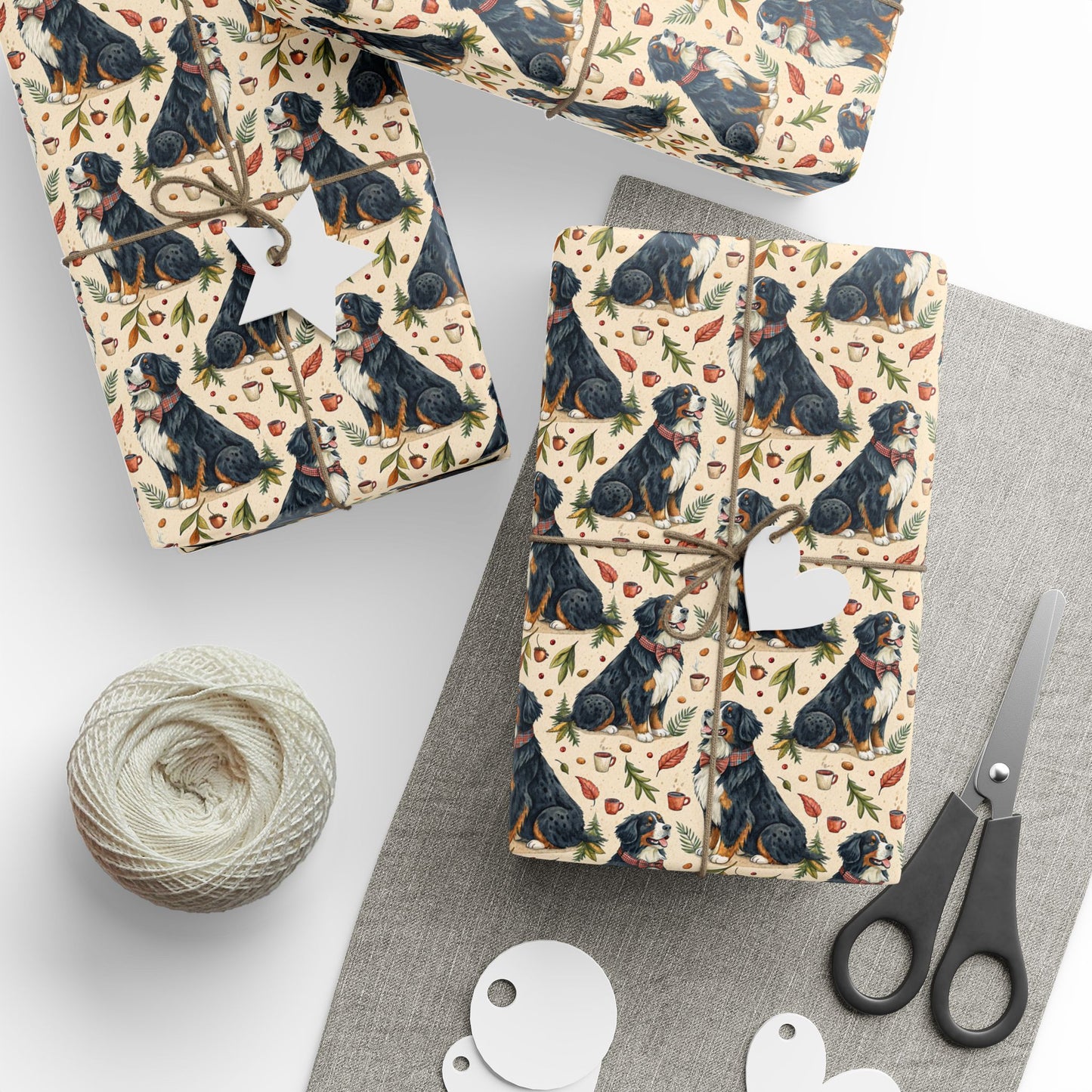 Autumn Bernese Mountain Dog Wrapping Paper