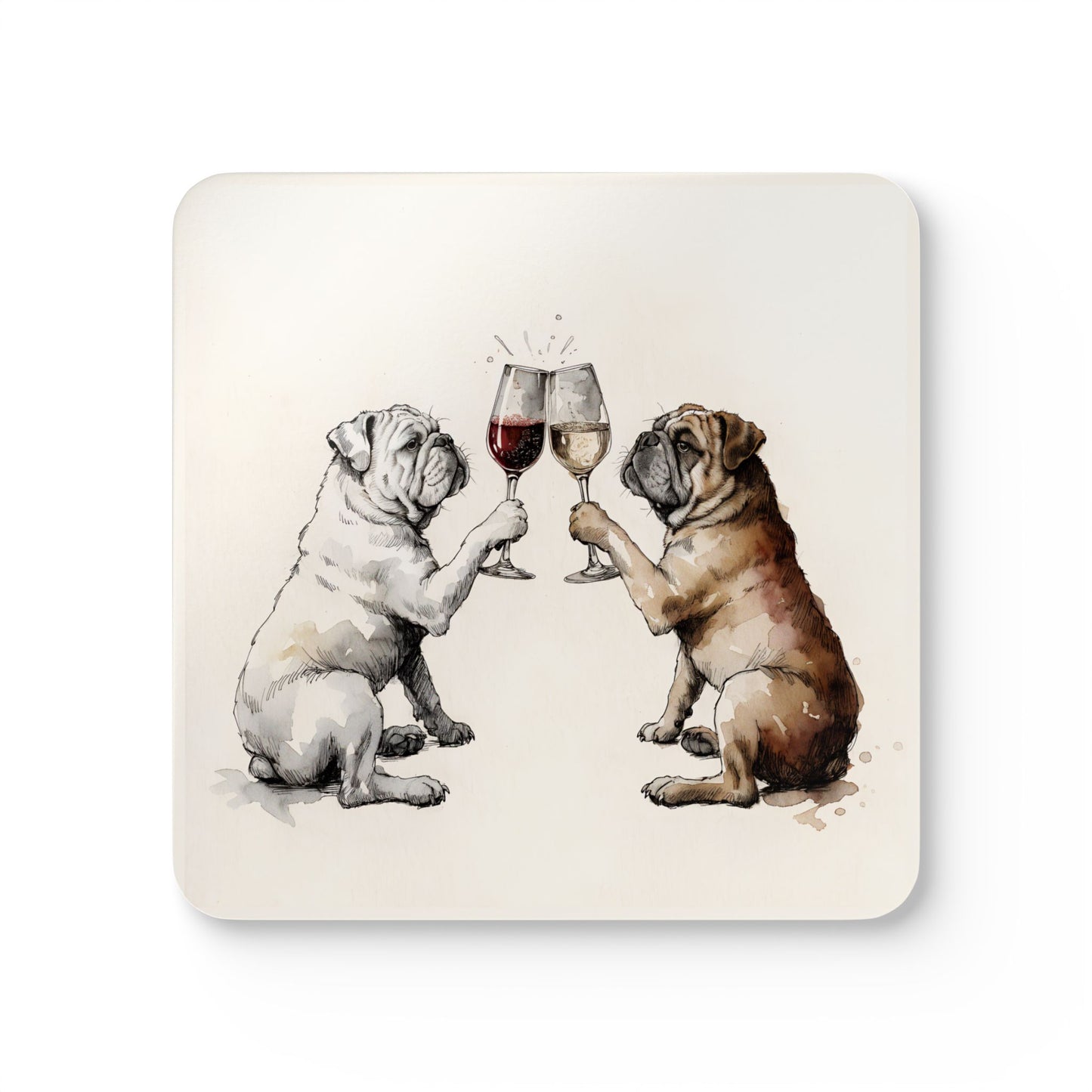 Happy Hour English Bulldog Coaster Set