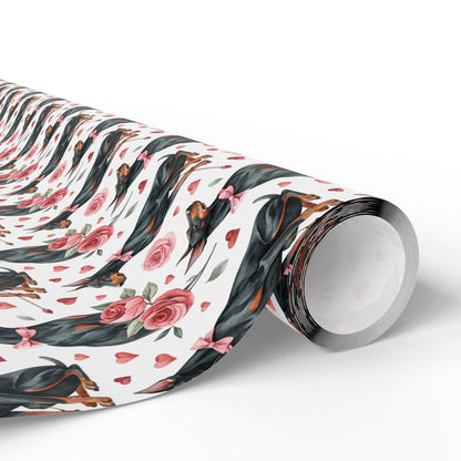 Doberman Pinscher Valentine's Day Wrapping Paper
