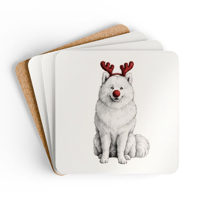 Reindog Samoyed Coaster Set