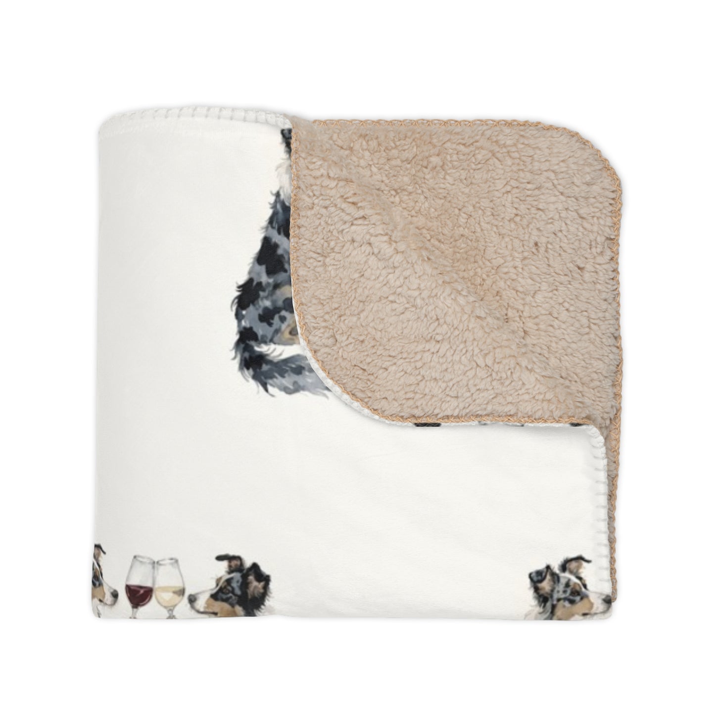Happy Hour Australian Shepherd Sherpa Blanket