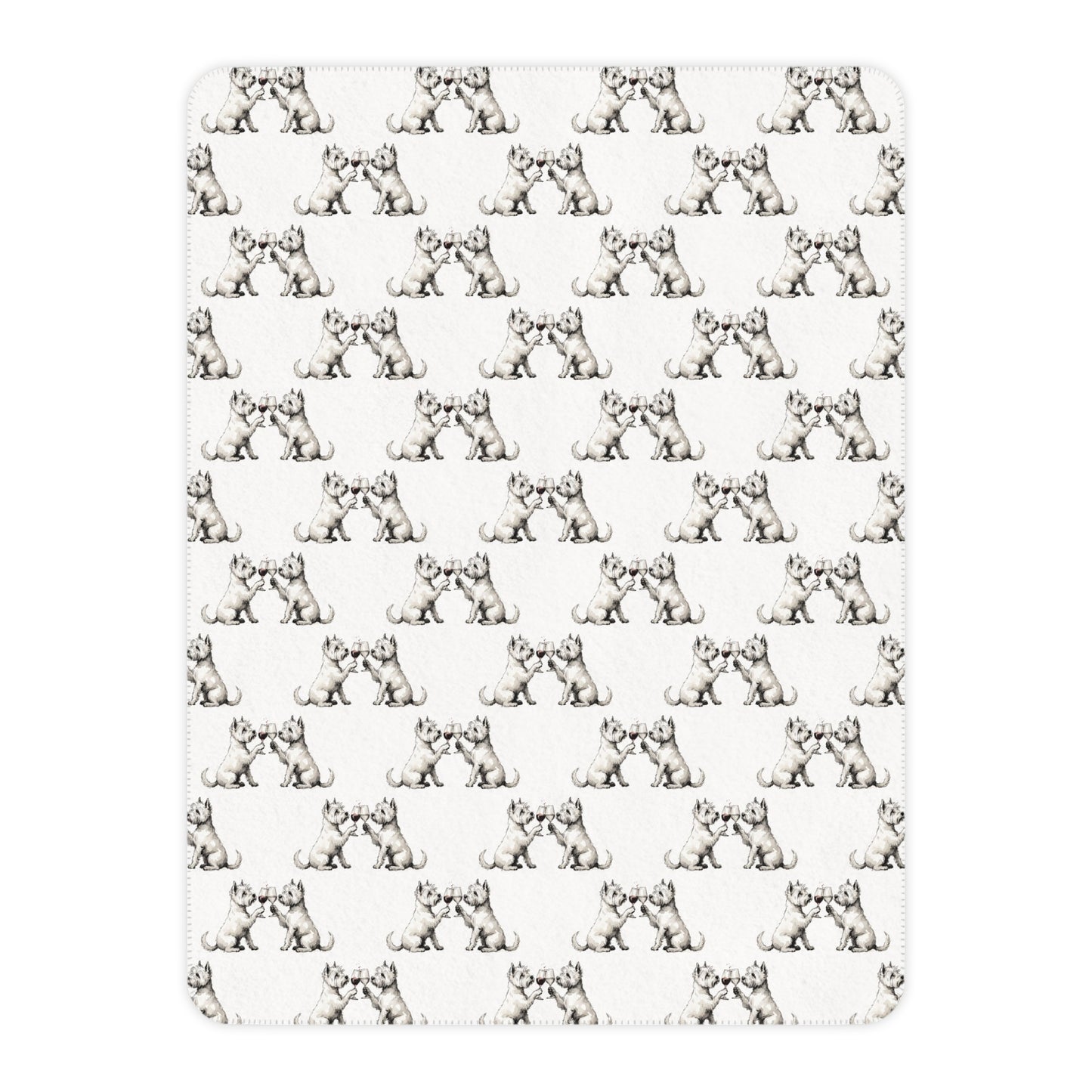 Happy Hour Westie Sherpa Blanket