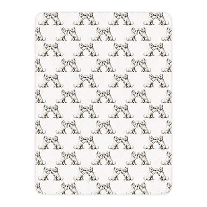 Happy Hour Westie Sherpa Blanket