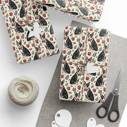 Dapper Boston Terrier Christmas Wrapping Paper