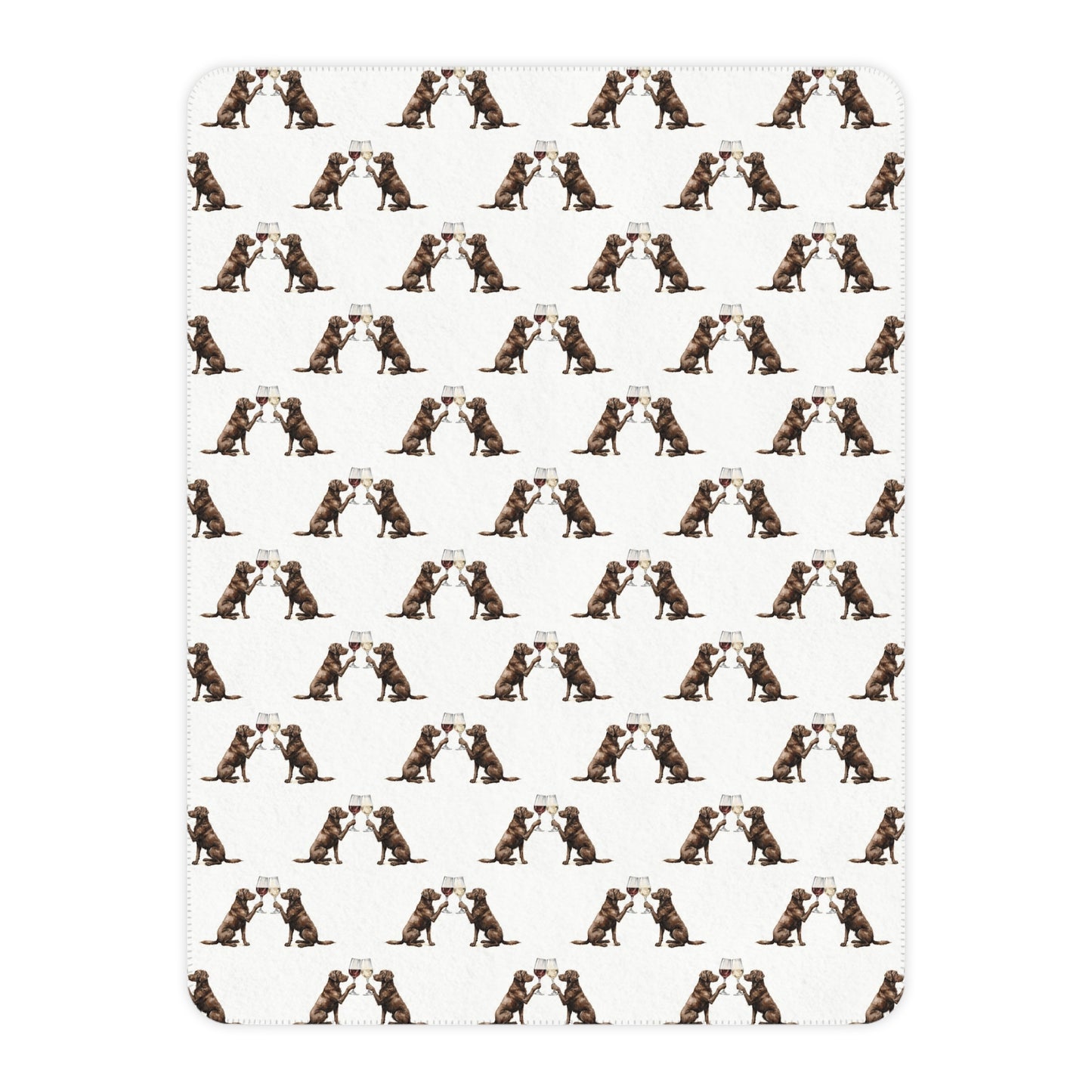 Happy Hour Chocolate Labrador Retriever Sherpa Blanket
