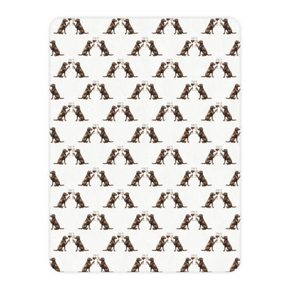 Happy Hour Chocolate Labrador Retriever Sherpa Blanket