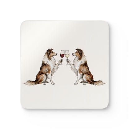 Happy Hour Collie Coaster Set