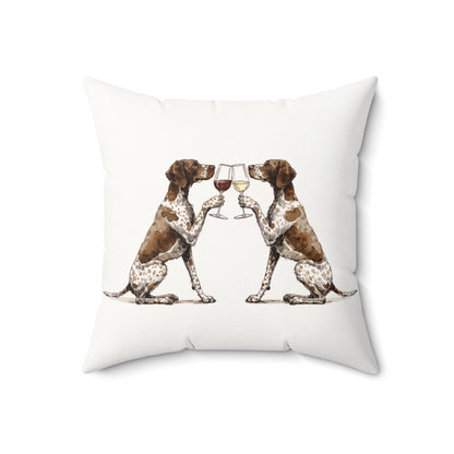 Happy Hour German Shorthaired Pointer Throw Pillow