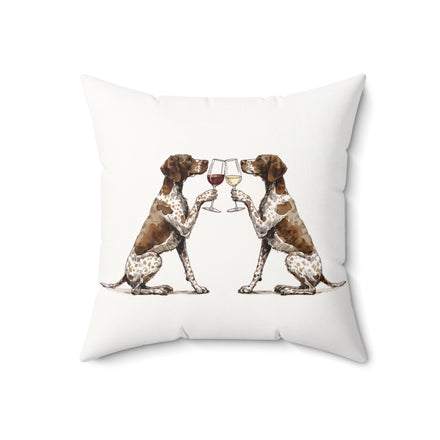 Happy Hour German Shorthaired Pointer Throw Pillow