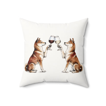 Happy Hour Shiba Inu Throw Pillow