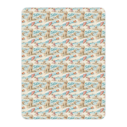 Goldendoodle Beach Day Sherpa Blanket