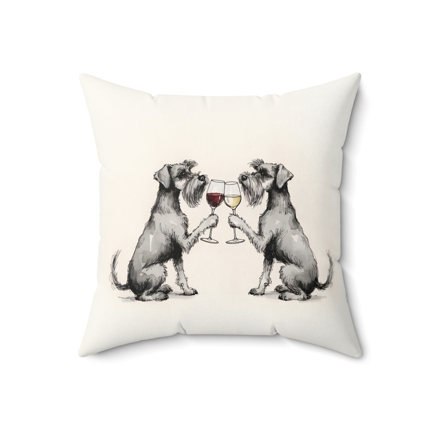 Happy Hour Miniature Schnauzer Throw Pillow