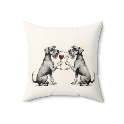 Happy Hour Miniature Schnauzer Throw Pillow