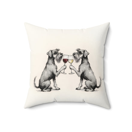 Happy Hour Miniature Schnauzer Throw Pillow