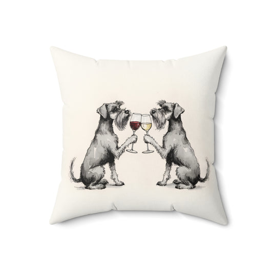 Happy Hour Miniature Schnauzer Throw Pillow