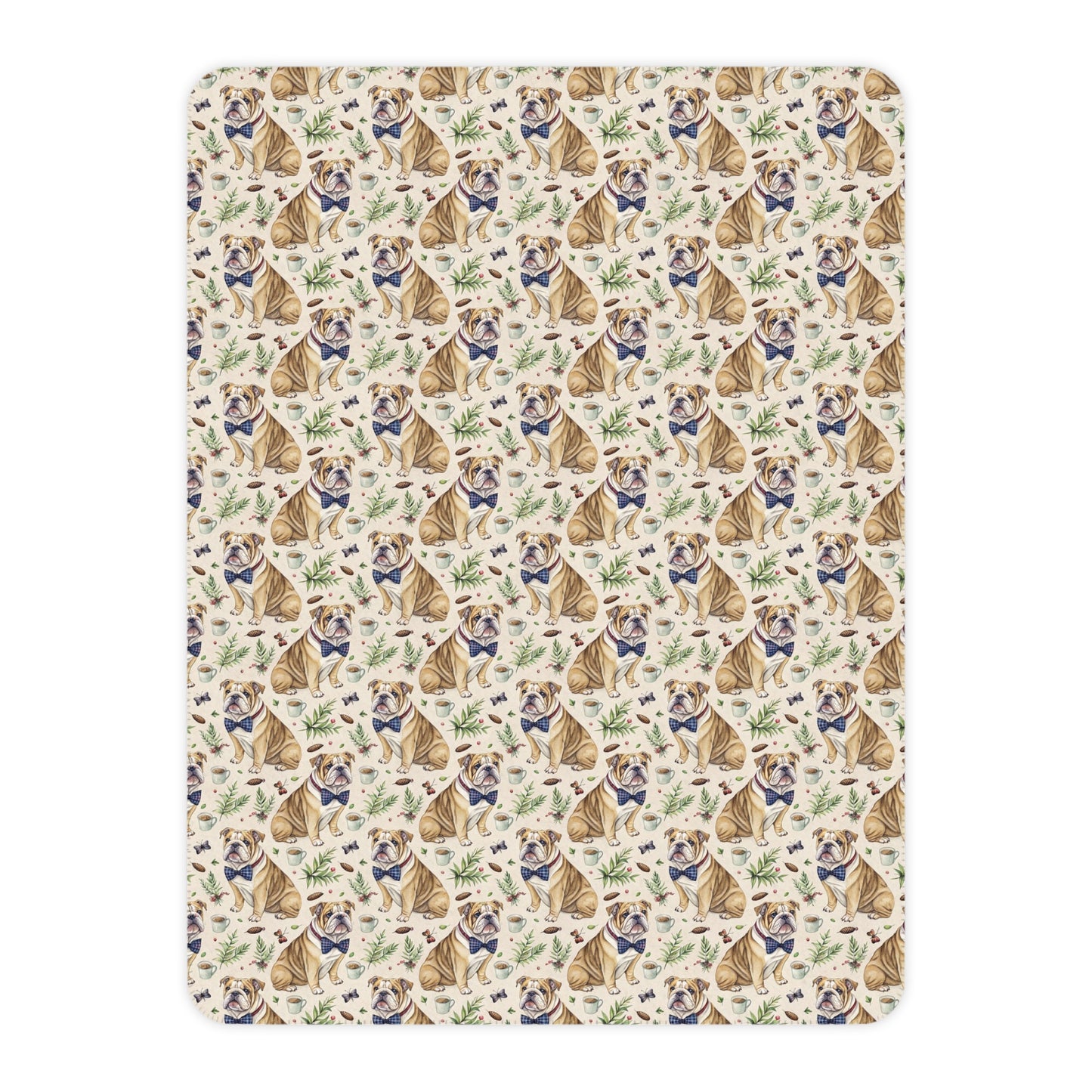 Dapper English Bulldog Sherpa Blanket