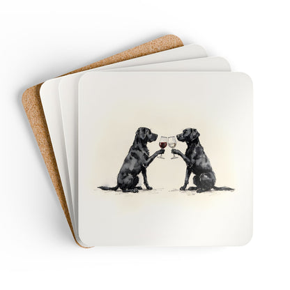 Happy Hour Black Labrador Retriever Coaster Set