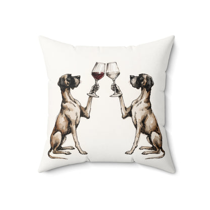 Happy Hour Great Dane Throw Pillow