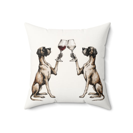 Happy Hour Great Dane Throw Pillow