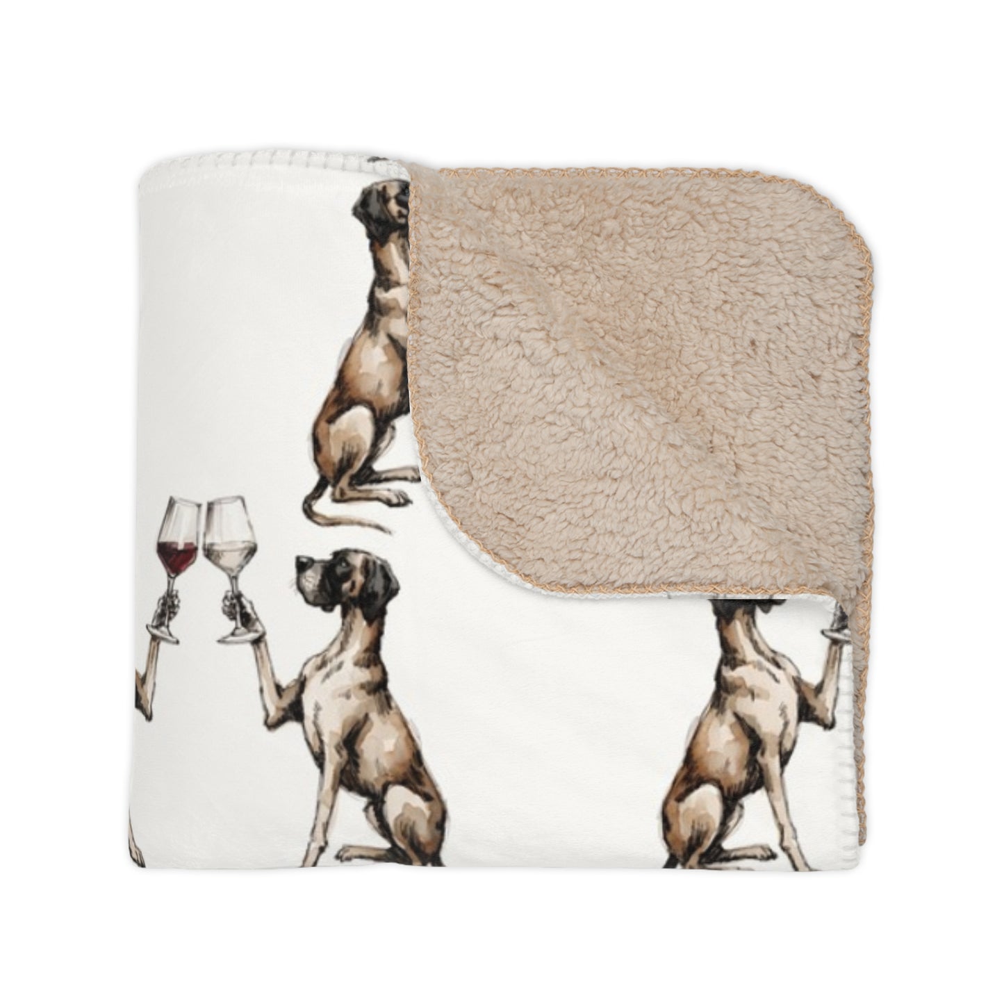 Happy Hour Great Dane Sherpa Blanket