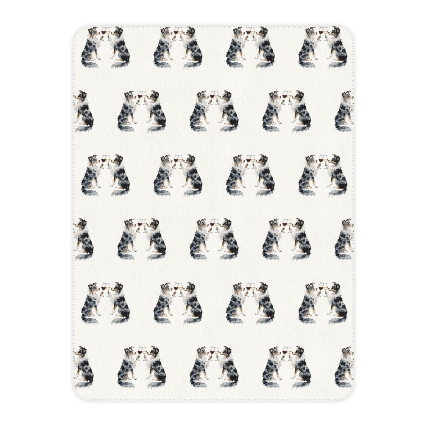 Happy Hour Australian Shepherd Sherpa Blanket