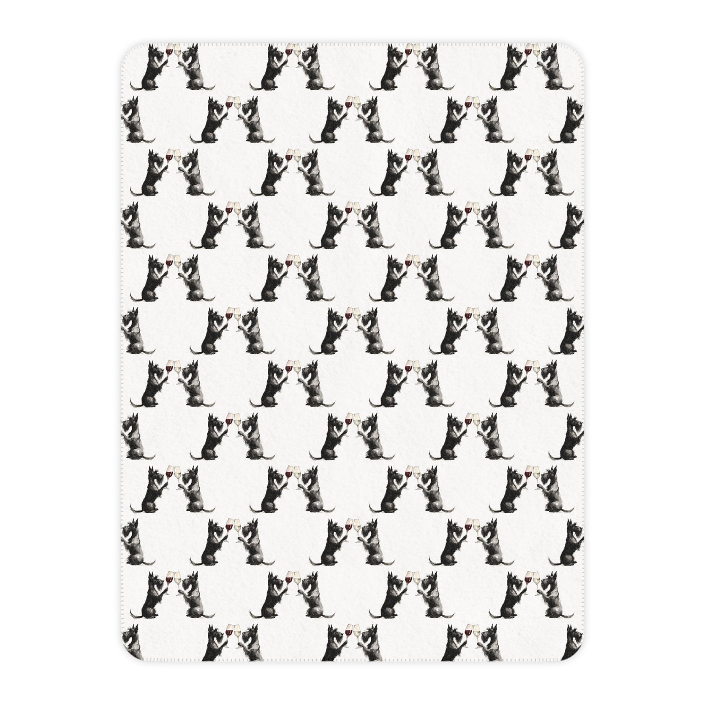 Happy Hour Scottish Terrier Sherpa Blanket