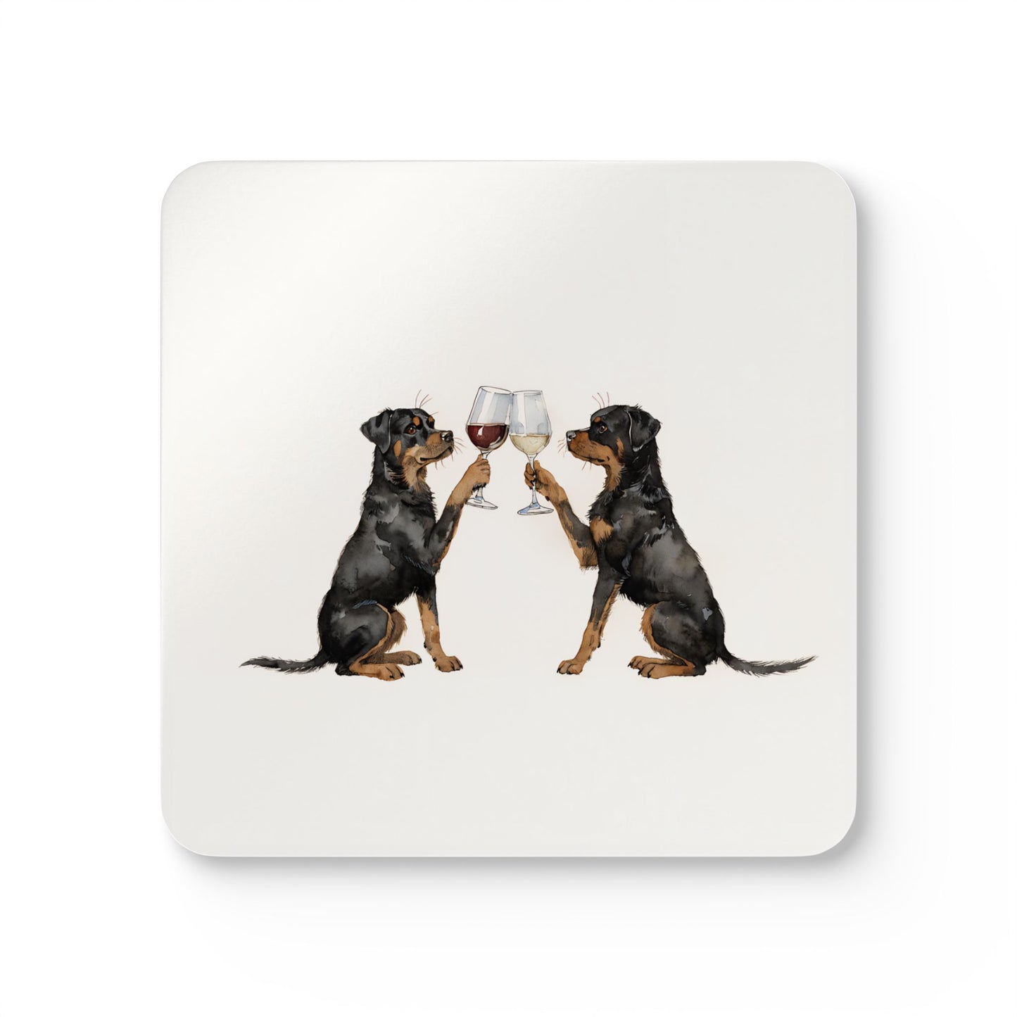 Happy Hour Rottweiler Coaster Set