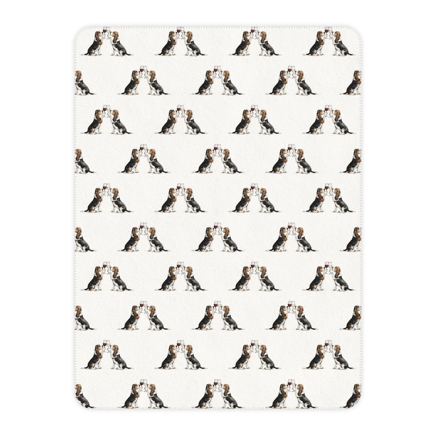 Happy Hour Basset Hound Sherpa Blanket