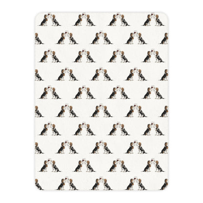 Happy Hour Basset Hound Sherpa Blanket