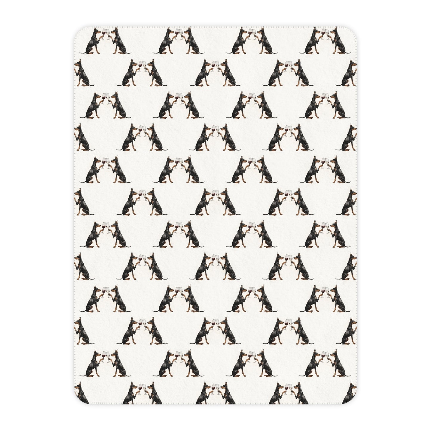 Happy Hour Doberman Sherpa Blanket