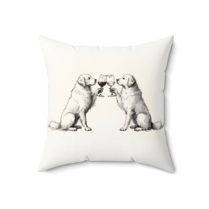 Happy Hour Great Pyrenees Throw Pillow